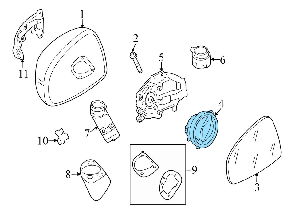 2008-2012 2014-2015 AUDI R8 - SIDE VIEW Mirror Motor 8J0959577B Foto 3 de 4