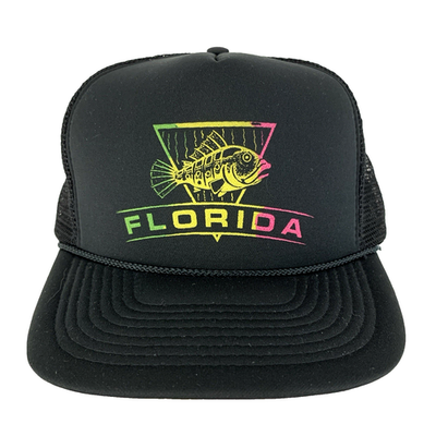 #ad Vtg Florida Fishing Cap Logo Mesh Foam Snap Back Beach Golf Trucker Baseball Hat $24.99