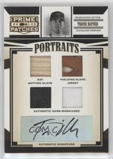 2005 Donruss Prime Patches Quad Swatch Signatures 43/50 Travis Hafner Auto 0o9