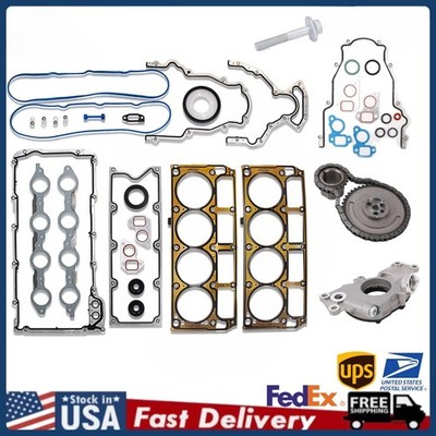 Oil Pump Timing Chain Kit& Head Gaskets springs Set For Chevrolet LS1 LS6 M295 