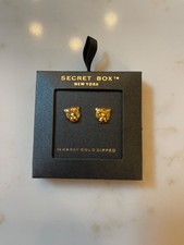 Secret Box gold dipped tiger earrings
