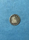 1847 Seated Liberty Silver Half 1/2 Dime Good Condition Small Holes Nice #NY42