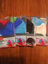 TYR Long Hair Silicone Swim Cap Youth Fit Lot Of 4