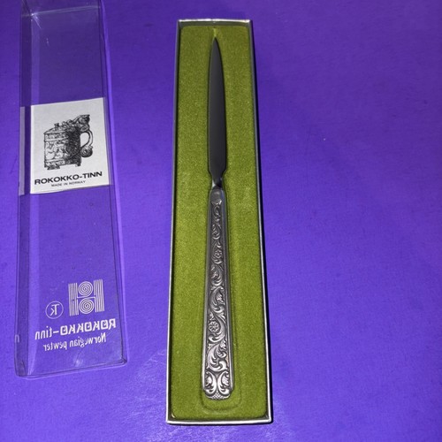 Rokokko Tinn Norwegian Pewter Letter Opener Made In Norway - Picture 2 of 6