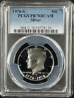 1976-S 50C Silver Deep Cameo Kennedy Half Dollar PCGS MS70 DCAM   54778339
