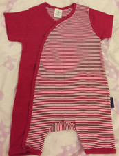 ALANA Overall Kurzarm-Body Gr. 62/68 rot-weiß gestreift