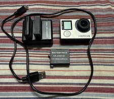 GoPro HERO4 - Silver with 3 Batteries, Charger And  Charge Cord Action Camera