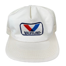 Vintage Valvoline Trucker Hat Cap Made In USA 80s 90s Motor Oil Racing Mesh Snap