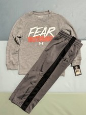 New UNDER ARMOUR Boy Shirt Pants Set AllseasonGear Fleece Fear Nothing 4 Years