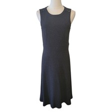 LOFT Charcoal Fray Sleeveless Fit & Flare Midi Knit Dress Size 6 Petite