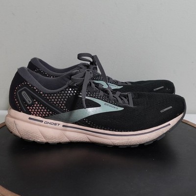 Brooks Ghost 15 Women 10.5 Black Gray Mesh Neutral Running Shoes Casual