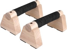 Wooden Parallettes Bars - 30CM Calisthenics Equipment for Handstand Training, Pu