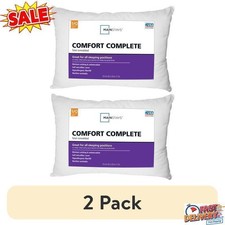 2 Pcs Comfort Complete Bed Pillow Antimicrobial Hypoallergenic Easy Care Bedding