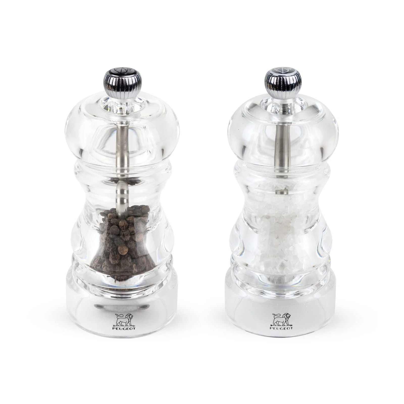 Peugeot - Nancy Manual Salt and Pepper Mill Set - Transparent Adjustable Grinder