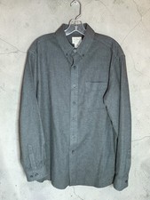 L.L. Bean Mens Traditional Fit Button-Up Shirt Green Houndstooth Size L-REG 100 