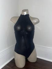 Vintage Gray Halter Bodysuit Size Small