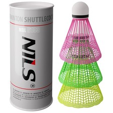 Badminton Federbälle Nylon 3er Set Badmintonbälle Multicolor NILS NBL6103