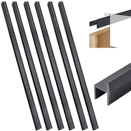 6 Pcs File Cabinet Rails PVC Hanging Black Document Cabinet 3/4 Inch Wide - Picture 2 of 8