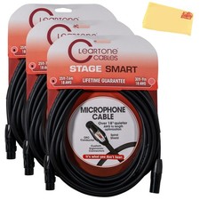 Cleartone 25-Foot Stage Smart Microphone Cable, 18 AWG - 3 Pack