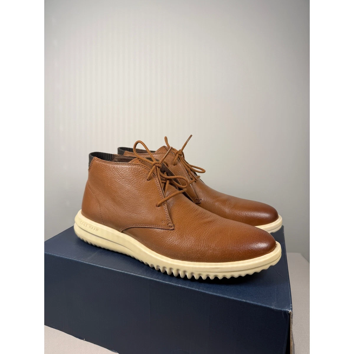 Cole Haan Shoes Mens 7 Boots Dress Chukka Desert Grand Os Brogue Leather Brown Mens Cole Haan Zerogrand Chukka Boots In Tan | Soletrader main image 4