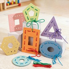 Wooden Lacing Toy Practical Durability Portable Kids Threading Panels Toy
