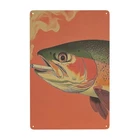 Tin Metal Sign Trout Smoking a Cigarette Vintage Poster Art Funny Wall Décor