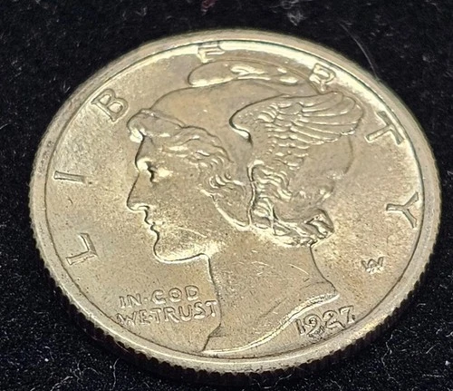 1927 D Mercury  Dime brilliant / AU / UNC