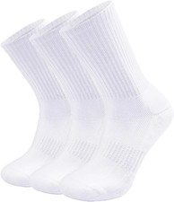 Unisex Cushioned Crew Training Athletic Socks Men  Women with Combed Cotton Moi