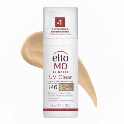 Elta MD UV Clear TINTED Facial Sunscreen SPF 46 1.7 oz EXP 09/2027 New in Box~