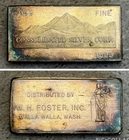 1968 Consolidated Silver Corp WH Foster Walla 3oz 999 FINE Silver Bar #2254