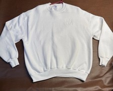 Vintage Jerzees White Yacht Club Sweatshirt XL Unisex Gray Crewneck Made In USA