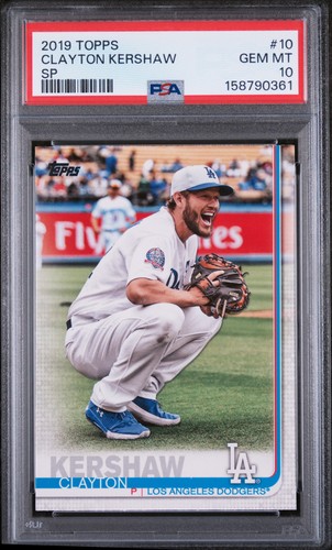 2019 TOPPS SP #10 CLAYTON KERSHAW PSA 10