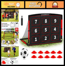 Portable Kids Soccer Goal Set 6x4ft with Ball, Cones & Target - Outdoor Sports F
