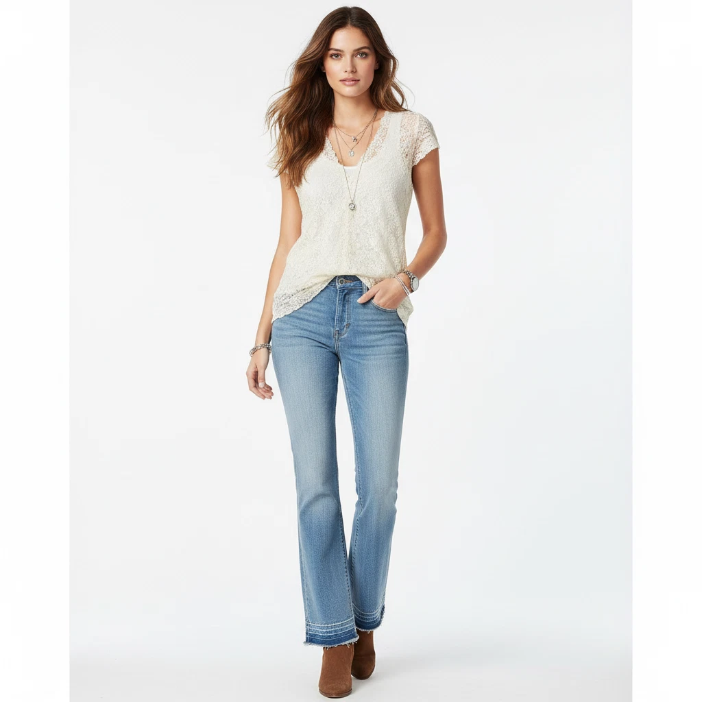 Haut Tunique CAbi - Taille S - Crème Motif Bohème - État Occasion Parfait