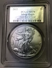 2022 .999 Silver American Eagle - PCGS MS70 FDOI First Day of Issue