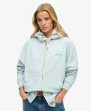 Image of Superdry Womens Essential Logo Oversized Raglan Zip Hoodie