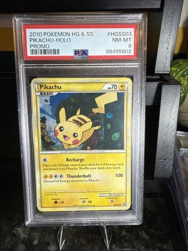 2010 POKEMON HEARTGOLD & SOULSILVER PROMO #HGSS03 PIKACHU-HOLO PROMO PSA 8