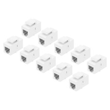 10 Pack Cat 3 Ethernet Coupler RJ11 Cat3 Jacks Female to Female Adapter White