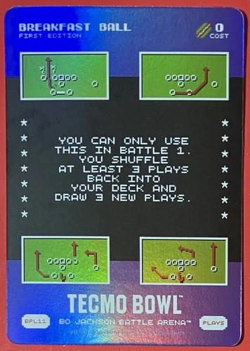 2026 BO JACKSON BATTLE ARENA TECMO BOWL BREAKFAST BALL BPL11 BONUS PLAY FOIL SSP