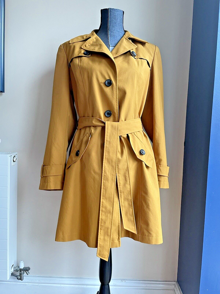 M&S Collection Ladies Gold Trenchcoat MAC Coat Jacket UK Size 14 eBay