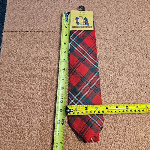 Ingles Buchan Scott Tartan Plaid Tie 100% Wool Red NWT Made Scotland W6a - Picture 8 of 8