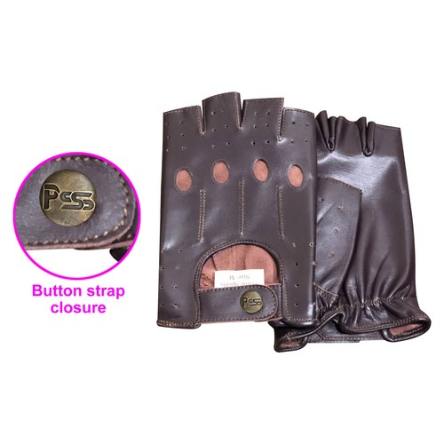 PSS Hombre Medio Dedo Cuero Conducción Ciclismo Exterior Verano Guantes Mitones 309 - Imagen 46 de 58