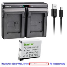 Kastar Battery Dual Charger for Genuine GoPro AHDBT-401 Original Hero 4 HERO4