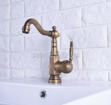 Antique Brass Swivel Spout Kitchen Bar Sink Basin Mixer Water Tap faucet esf116
