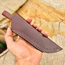 HANDMADE BELT SHEATH HOLSTER Genuine Leather Cover Case FIXED BLADE KNIFE EDC