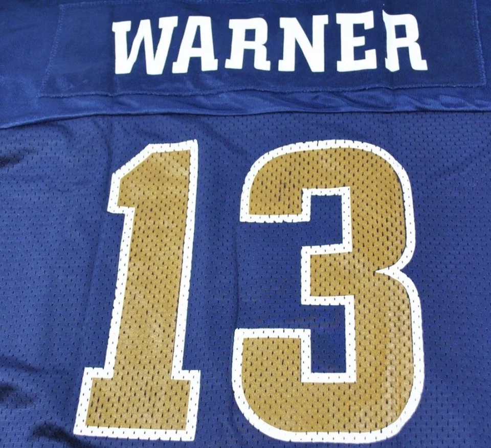 Camiseta deportiva vintage de los St. Louis Rams marca Kurt Warner Champion talla X-grande Foto 2 de 4