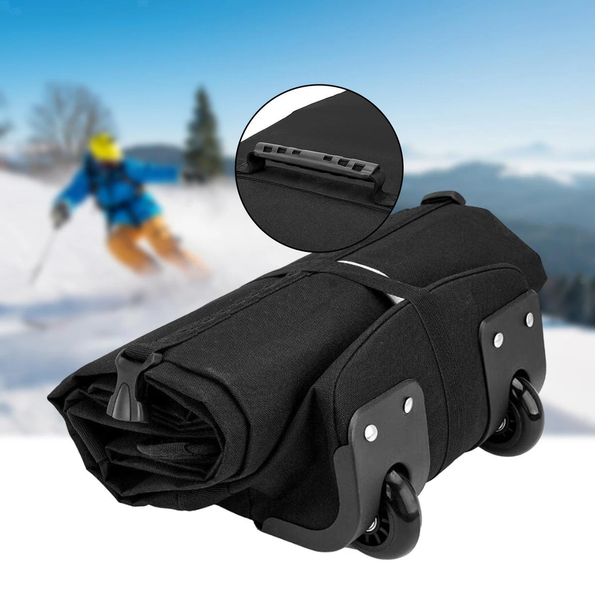 Ski Bag Wheeled Expandable for Air Travel with Shoulder Strap for Ski Gifts