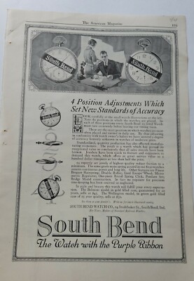 South Bend Taschenuhr Taschenuhr 1921 4 Positionseinstellungen Vintage Anzeige
