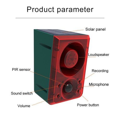 1PCS Home Farm Yard LED Solar Motion Sensor Alarm Outdoor Security Siren Light - Picture 6 of 13
