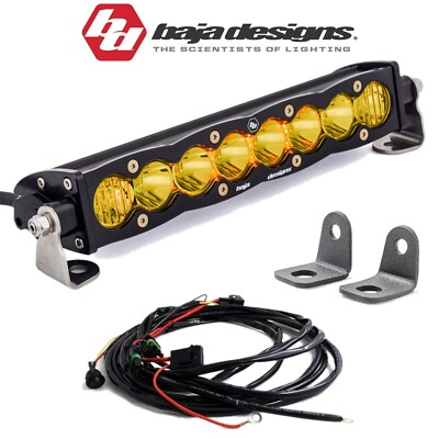 Baja Designs 10'' S8 Amber Combo Hood Light Bar Kit For 18+ Polaris RZR XP Turbo